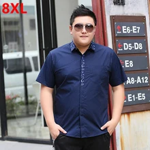 Большие размеры Для мужчин рубашка Размеры 8XL из хлопка для отдыха большой добавить удобрений увеличился более Размеры рубашка прилив