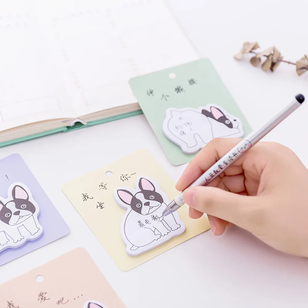 2 шт. Блокноты с изображением собаки из мультфильма Kawaii Стикеры липкими нотами