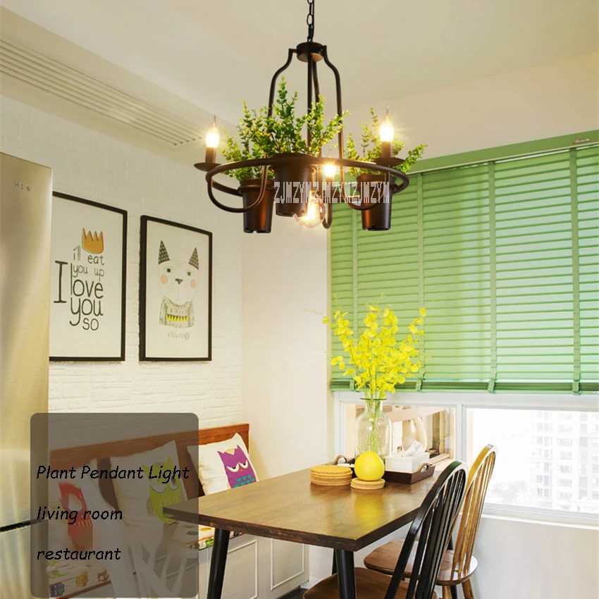 

ZW001 Plant Pendant Light Industrial Creative Restaurant Garden Pendant Light Modern Art Garden Plants Chandelier Living Room