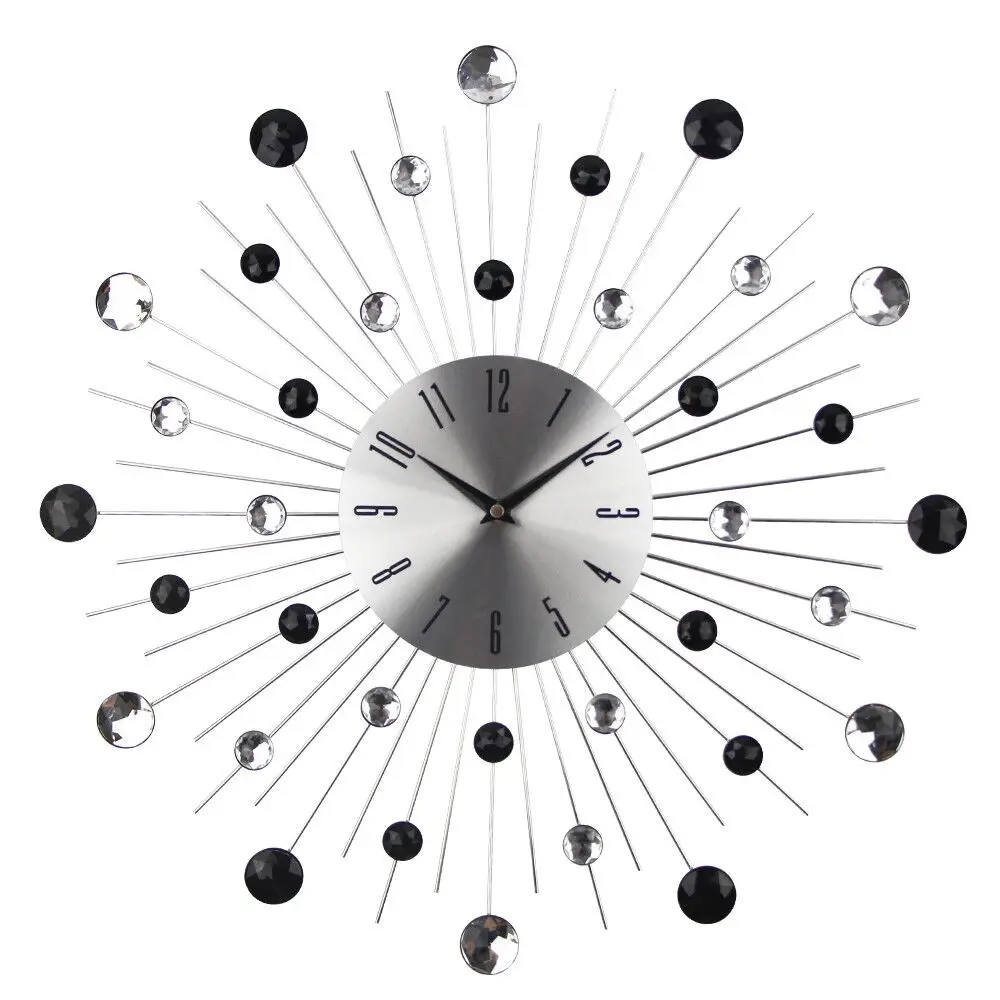 Роскошный дизайн большие металлические художественные настенные часы Duvar Saati Relogio De Parede часы Morden Horloge murale для украшения гостиной - Цвет: B