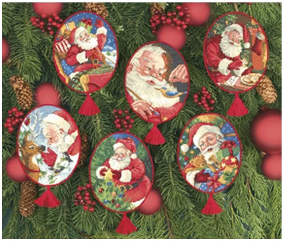 cs-2022 Cross Stitch Kit Ornament Santa Father Gift Christmas Tree Ornaments Dim 08755