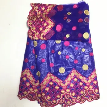 

5+2 Yards Purple Beaded African Bazin Riche Lace With Net Lace For India Women Blouse Embroidered Ankara Basin Lace Fabrics PBZ