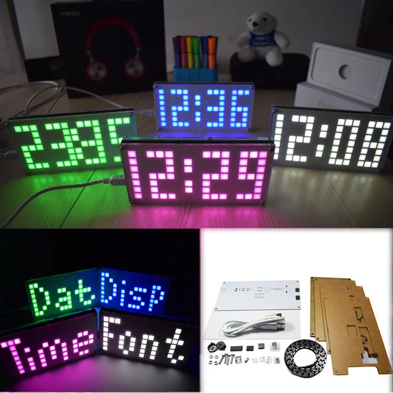 DS3231 DIY цифровые светодиодные часы набор с цифровым индикатором для контроля