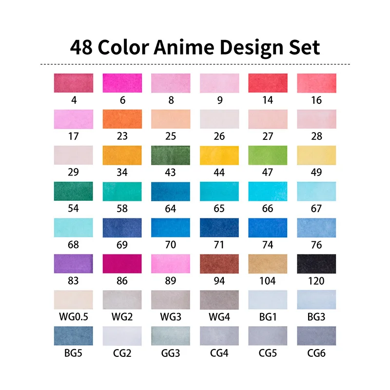 STA 36/48/60/72 Цвета маркер для рисования на спиртовой основе Маркеры Набор ручек для рисования комиксов двойной светодиодный Эскиз Маркер ручки для дизайна расходные материалы - Цвет: 48 Animation Set