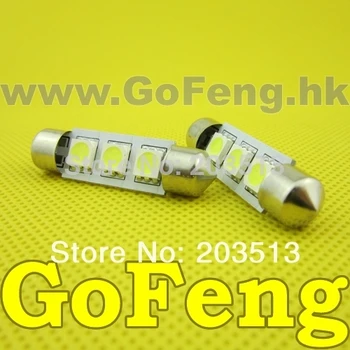 

(100pcs/lot)in stock Car auto led Festoon C5W 36MM 39MM 3SMD 3 SMD LED 5050 white Auto Festoon led light FREE SHIPPING