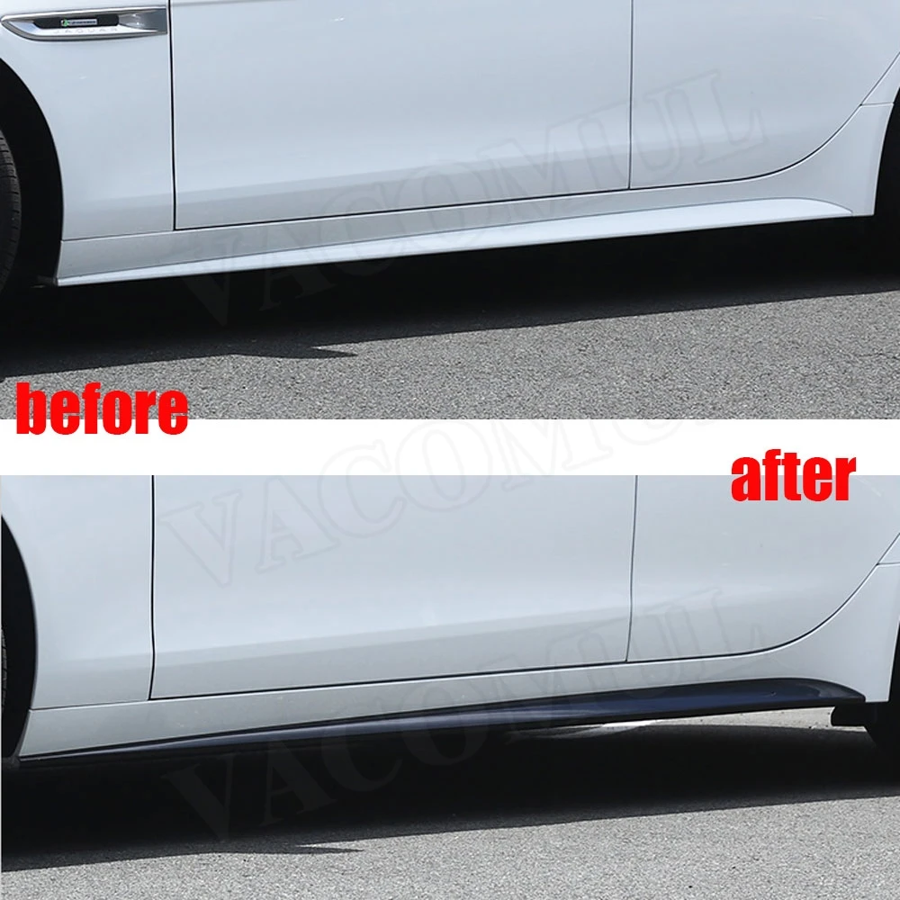 2 шт./компл. углеродного волокна/боковые юбки фартуки комплект для Jaguar XE Седан 4-дверный- стайлинга автомобилей фартук полоса для установки губы