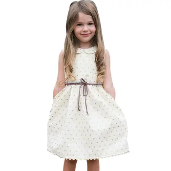 

Kids Girls Baby Dress Sleeveless Princess Party Pageant Dresses With Waistband Casual Clothing