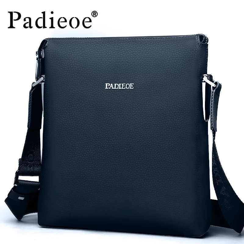 

Padieoe 2017 Best quality men's shoulder messenger bags genuine leather crossbody sling bags Leisure business handbags for male