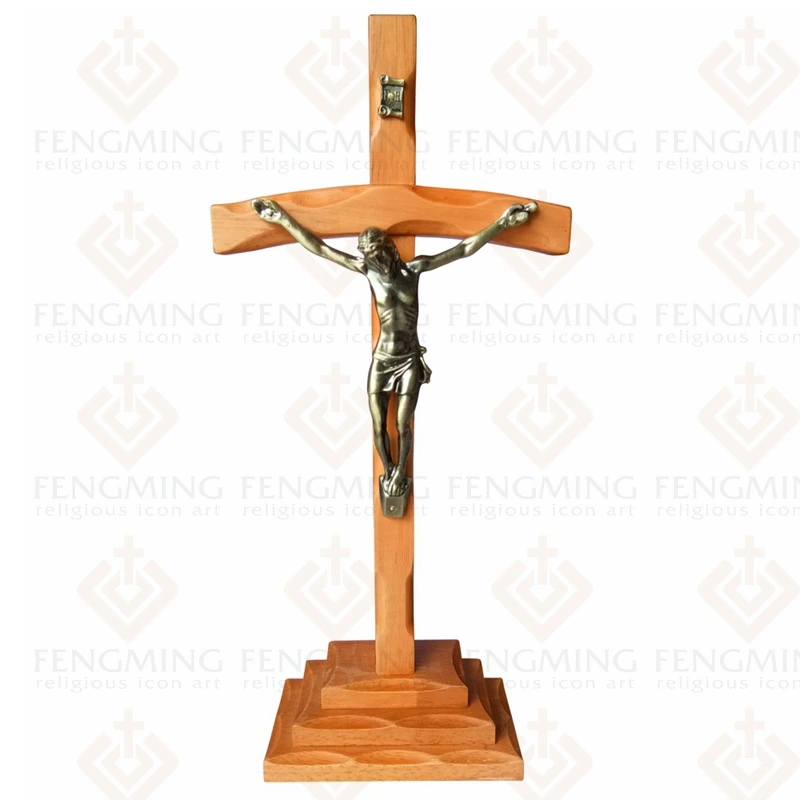 Классическое католическое крещение религиозная Подвеска "Иисус" Христос деревянный стол крест с распятием, 13,3 дюймов, ортодоксальный значок домашнего декора