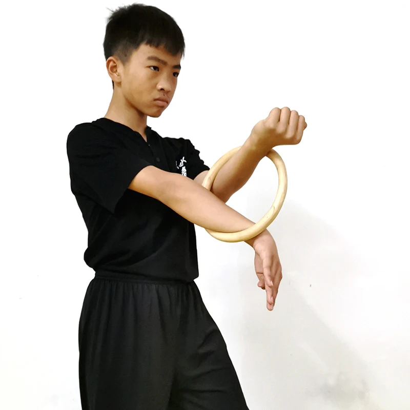 

Kung Fu Ring for Hand Wrist Strength Training Traditional Martial Arts Wooden Dummy Wing Chun Rattan Ring
