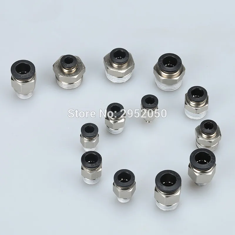20pc Pneumatic Connectors Male Straight One-touch Fittings BSPT SNS Pnematic Parts Coupler PC8-02.Thread Size:1/4&quot.Tube Size:8mm |