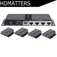 LKV714Pro HDMI UTP splitter 1X4 HDMI extender door cat5e/6 kabel tot 40M met 4 HDMI ontvangers inbegrepen + 1 HDMI loop out