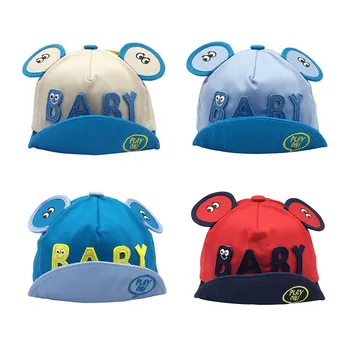 

Baby Caps Girl Boys Eye Print Cap Summer Hats For Boy Infant Sun Hat With Ear 2018 Sunscreen Baby Girl Hat Spring Baby Accessori