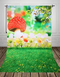 Huayi фотографии фонов зеленый фон гриб Задний план Книги по искусству Ткань детей Фон d-9972