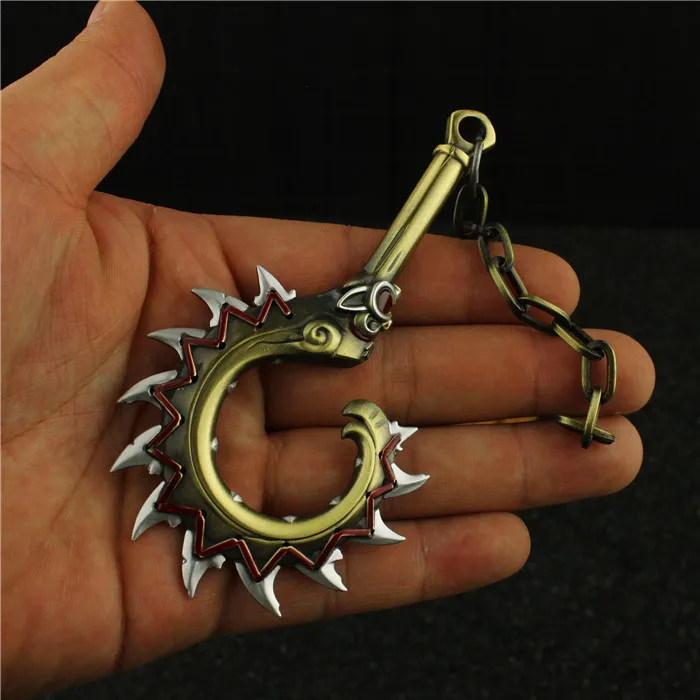 

Floretfig 12cm Overwatch roadhog weapon keychain Overwatch roadhog weapon keychains for car metal keychain keyrings