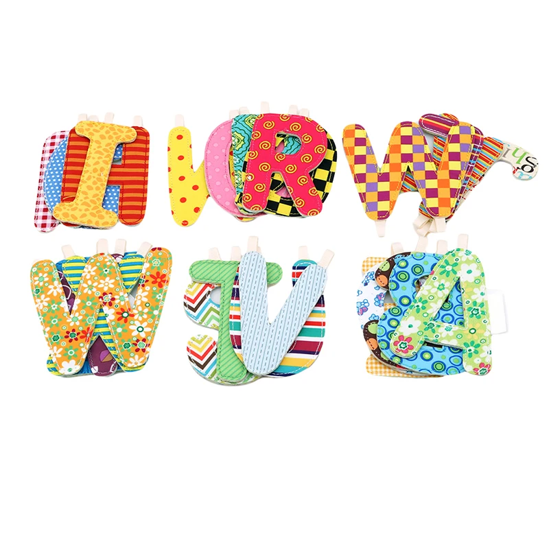 

1Set 26 Alphabet A - Z Puzzle Colorful Letters Cloth Cards Baby Early Learning Educational Development Toys Baby Teether 993927