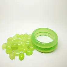 Мадагаскар Высокая лед флуоресцентные зеленые халцедон Агат браслет