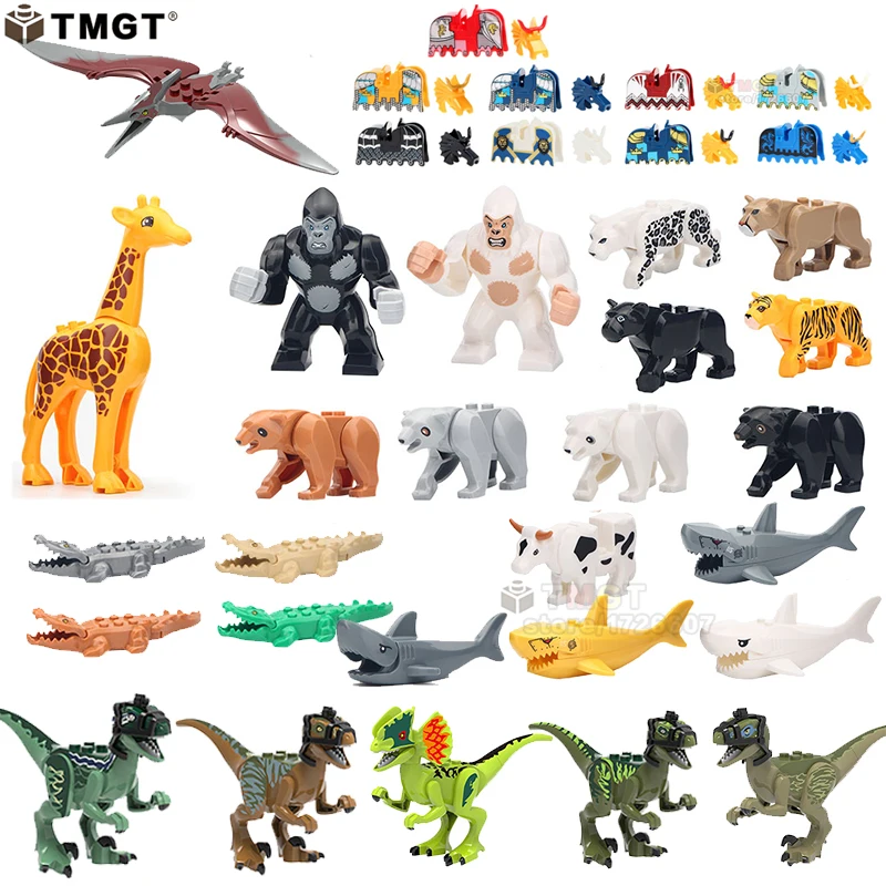 

duploe Zoo Animals Different colors of Heavy Armour Battle Horse Thestrals Aragog Dinosaur Building Blocks Toys for Children