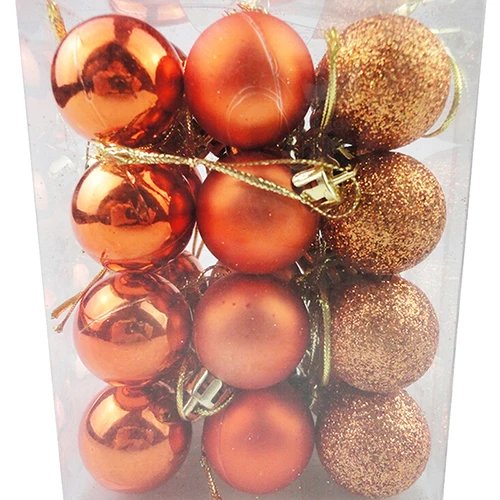 24 шт./лот 30 см украшения для рождественской елки шар-безделушка висит рождественские украшения-орнаменты для вечеринки для рождественские украшения для дома - Цвет: Bronze