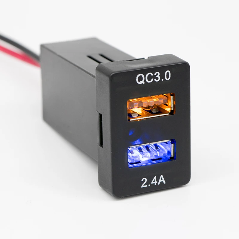 QC3.0 2.4A Quik зарядка двойной порт разъем USB адаптер питания гнездо для TOYOTA Corolla Auris Levin