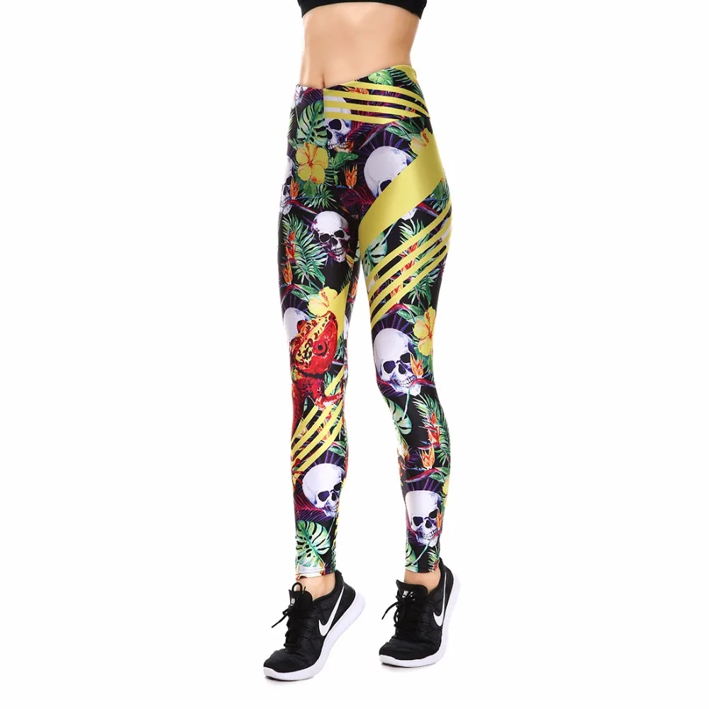 floral skull leggings