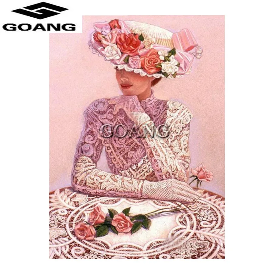 

5d Diy Diamond Painting Cross Stitch Kits full Square Diamond Mosaic Diamond Embroidery home decor Fashion hat woman