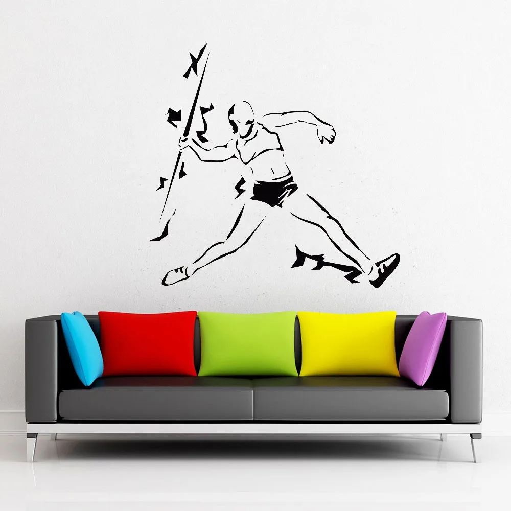 Athletics Javelin Throwing Sport Vinyl Wall Decal Art Stickers