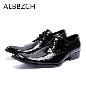 

New brand designer patent leather men shoes square toe lace up mens wedding dress shoes black career work shoes big size 46 US12