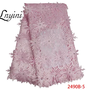 

Sells Well Nigerian Lace African Lace Fabric 2019 High Quality Beautiful Pink French Lace Fabric Embroidery Lace Fabric L2490B-3