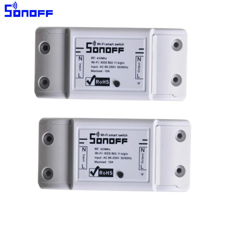 

2pcs Sonoff Wireless Wifi Switch Universal Smart Home Automation Module Timer Diy intelligent Remote Control Via IOS Androidi