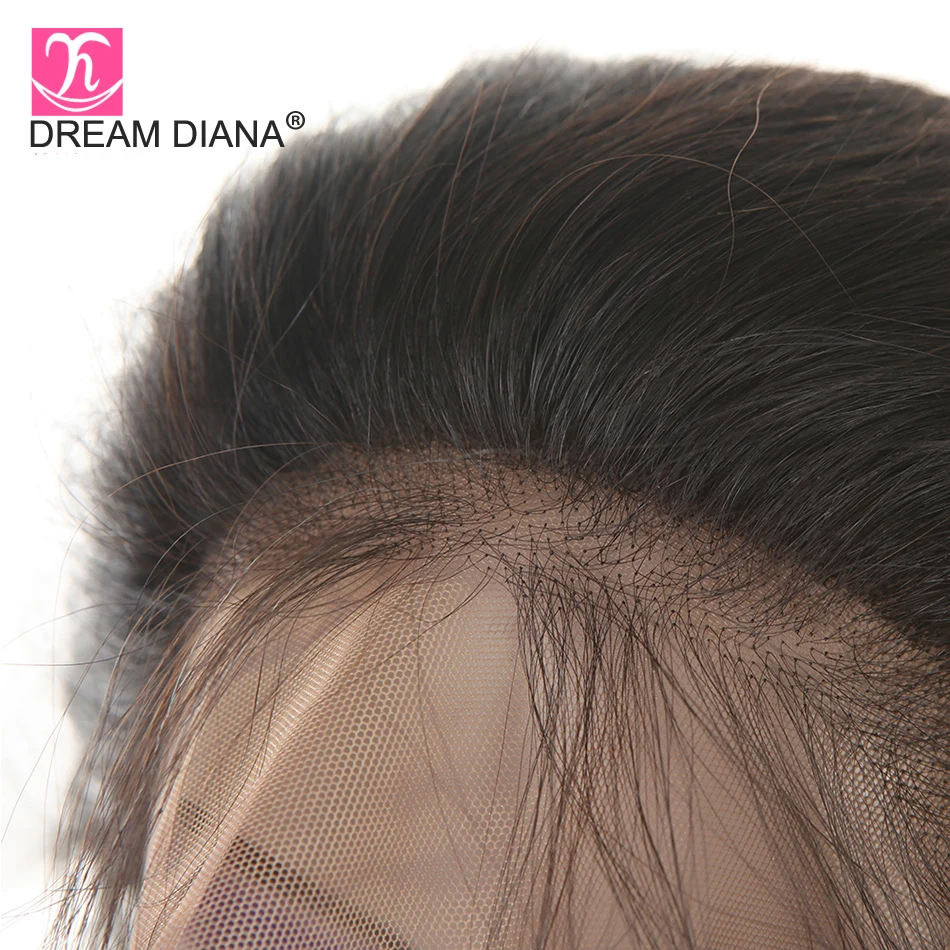 Sueño Diana brasileño recto 360 Frontal con paquetes de cabello Remy 2/3 paquetes y Pre arrancado 360 Cierre de encaje con el bebé pelo