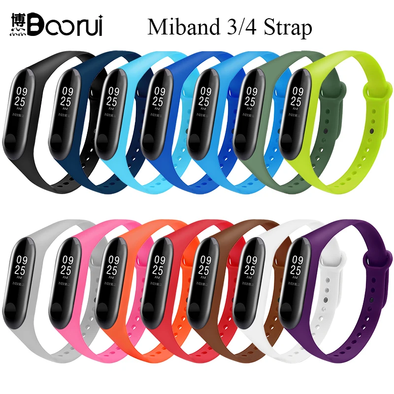 BOORUI mi band 3 ремешок на запястье для Xiaomi mi band 3 силиконовый mi band 3 Аксессуары Красочные pulsera correa mi 3 замена