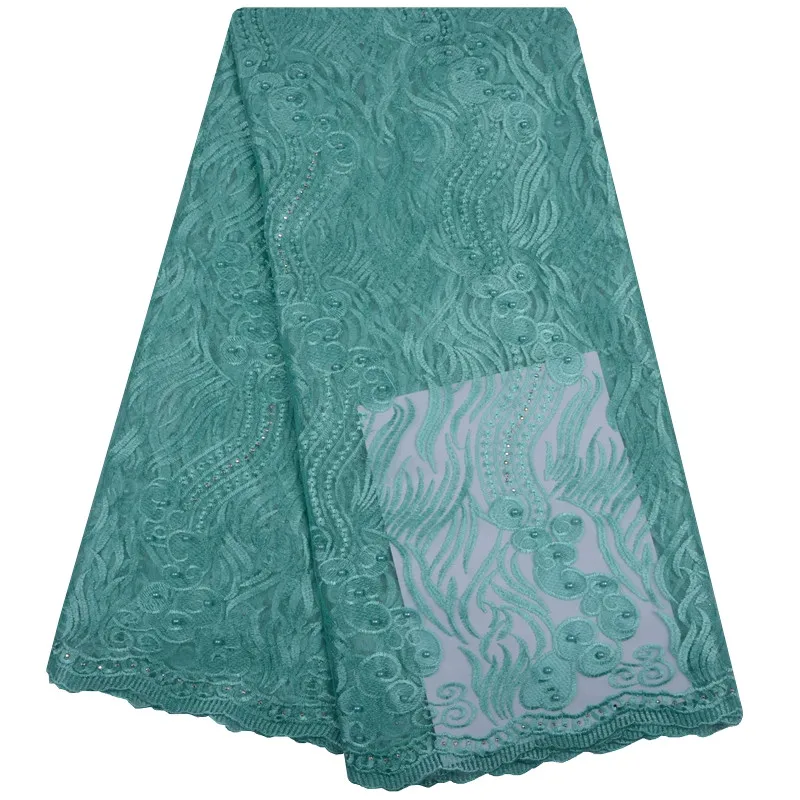 

African With Beads Net Lace French Voile Guipure Tulle Mesh Lace Fabric For Dress Party High Quality Lace Fabric S1096