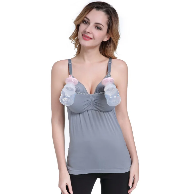 

Maternity Women's Hands Free Breastpump Pumping Nursing Bra Halter Bustier Vest