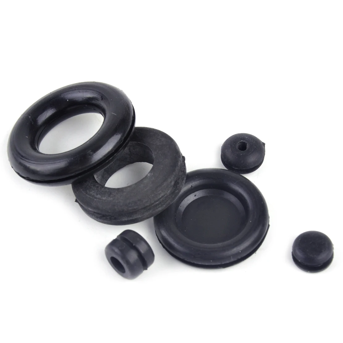 citall 125pcs 18 sizes black assortment car auto rubber grommet rubber hole plugs for sheet metal