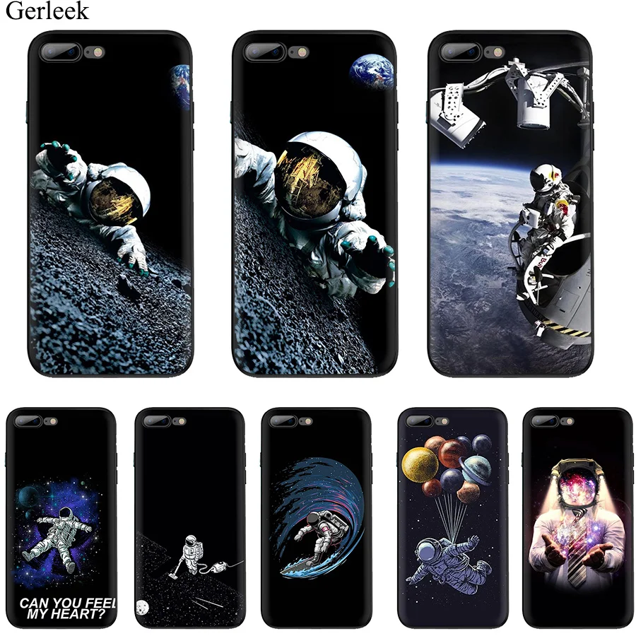 Забавный Чехол для мобильного телефона с космонавтом iPhone 11 Pro X XR XS Max 6 6s 7 8 Plus 5 5S SE
