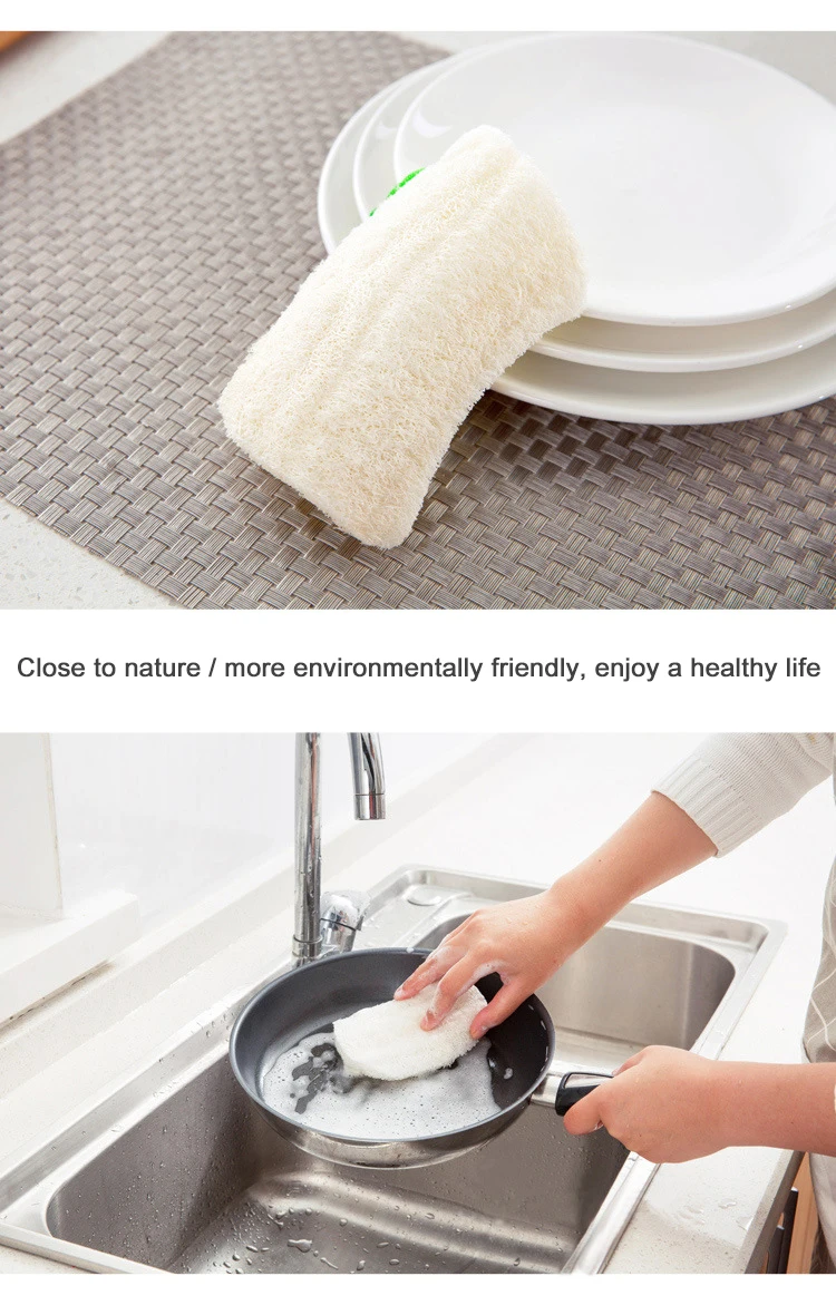 Горшок для промывания кисти люфа материал натуральный растительное волокно не жирный для мытья посуды мульти-пузырьковый кухонный чистящий инструмент чистящий коврик 3 шт