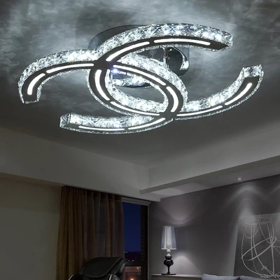 

Flush Mount Ceiling Light Moderna New CC Creative LED K9 Crystal Ceiling Lights Living Room Dining Room Bedroom Lamp
