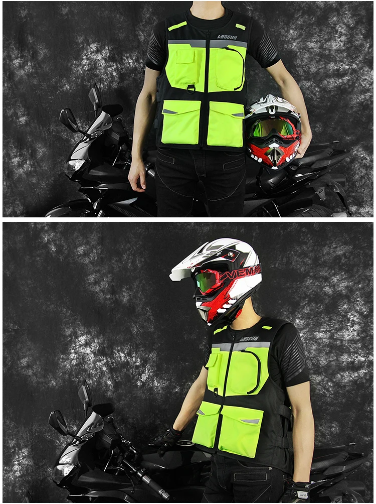LYSCHY светоотражающий жилет с высокой видимостью, мотоциклетный водонепроницаемый жилет для мотокросса по бездорожью, мотоциклетная куртка для ночной езды
