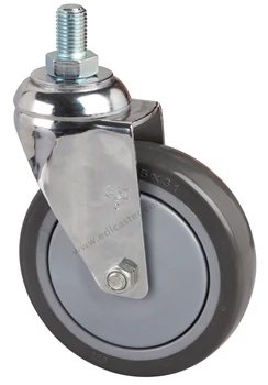 

1PC EDL Medium 5 Inch Casters Wheels 130Kg Polyurethane Wheels Castors Thread Screw Bearing Swivel Chrome Industrial for trolley