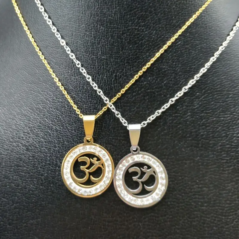 OHM Hindu Buddhist life tree Pendant necklace For Women Chain OM