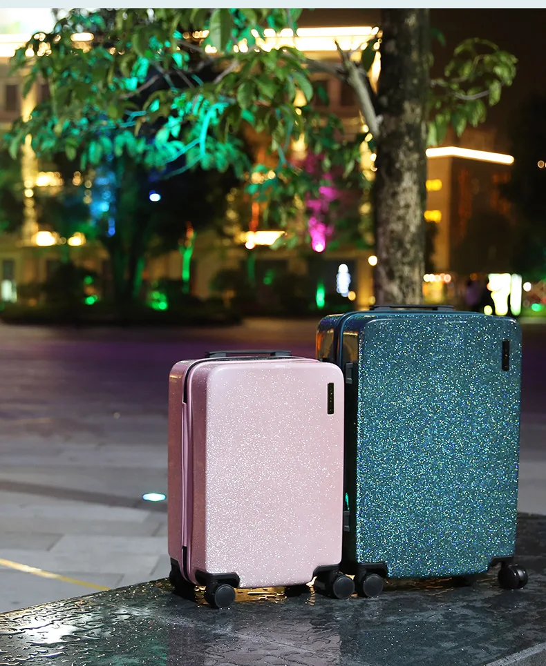 20/24 inch путешествия чемодан на колесах Для женщин cabin вращающийся багажник модные блестящие звезды тележка Дорожный чемодан с колесиками