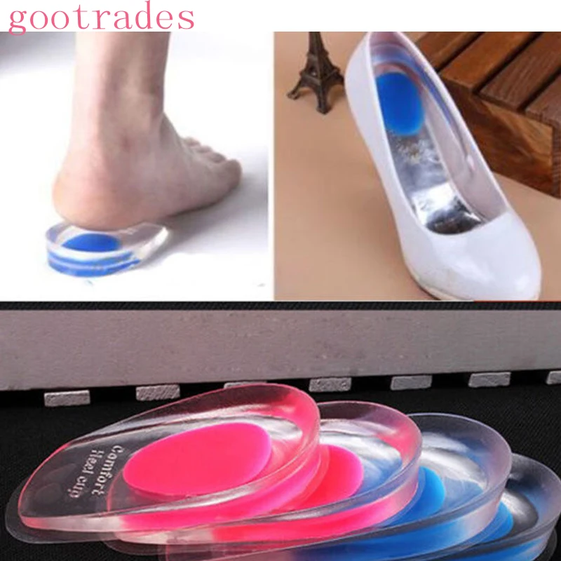 

Gel Shoes Insoles Cushion Heel Cup Massage Pads Inserts Heel Care Silicone Good