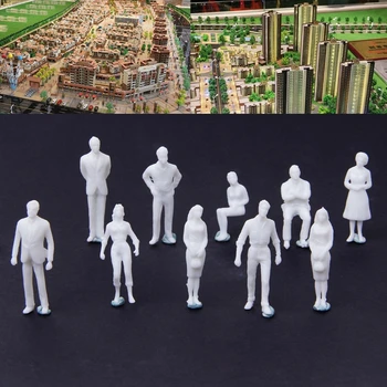 

10Pcs 1:50 Scale Model Miniature White Figures Human Model Architectural Model