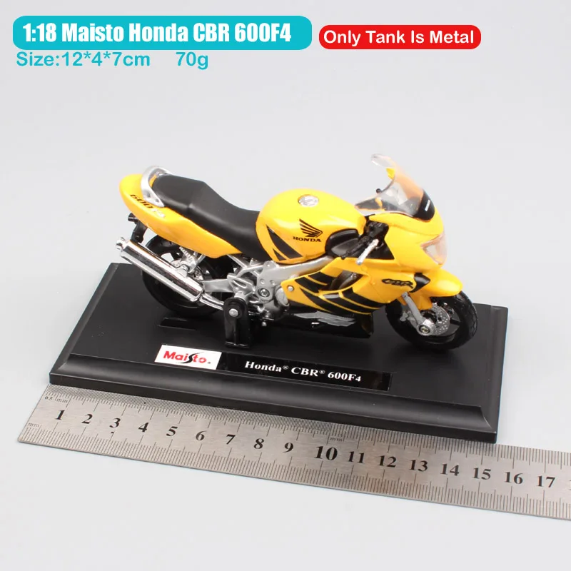 Детские 1:18 марки Maisto Honda CBR600 F4i ураган гонки мотоцикл литой мотоцикл автомобиль игрушка модель миниатюры подарок - Цвет: Honda CBR 600F4