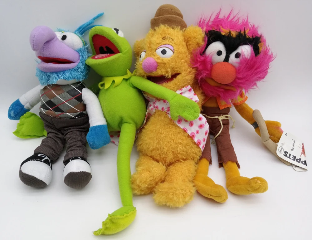 4 pcs The Muppet Show Puppet Plush Kermit the Frog Fozzie Bear drummer Swedish
