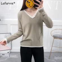 Lafarvie V-neck Knitted Cashmere Sweater Women Tops Autumn Winter Full Sleeve Soft Loose Female Pullover Knitting Sweater Camel Lafarvie V-neck Knitted Cashmere Sweater Women Tops Autumn Winter Full Sleeve Soft Loose Female Pullover Knitting Sweater Camel