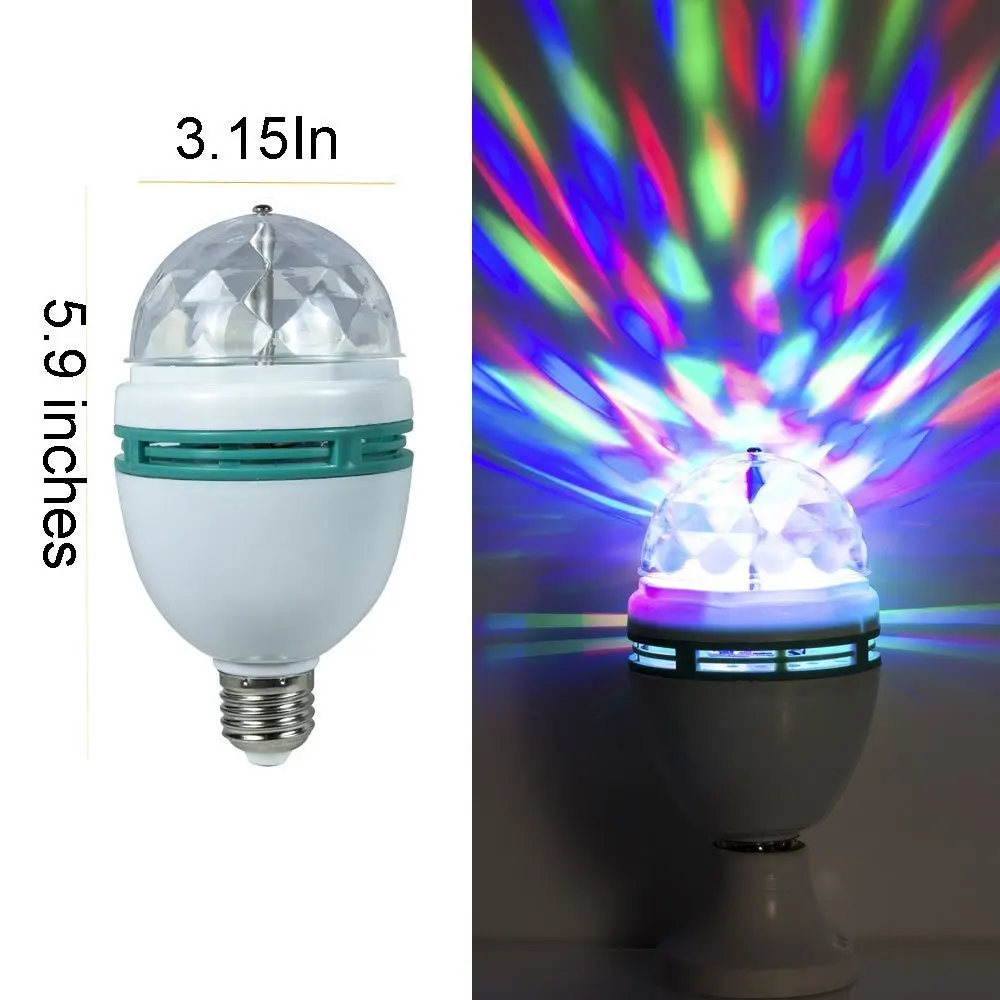 

Necen LED Colorful E27 Auto Rotating RGB LED Bulb Stage DJ Lamp Light 220V Party Disco Club DJ Light