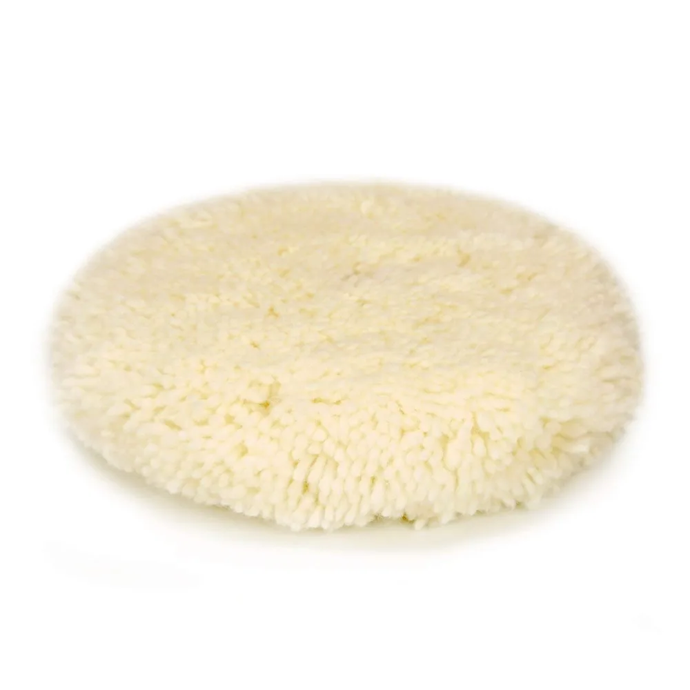 

SPTA Double Sided Wool Waxing Polishing Buffer Pad 8inch High Density Genuine Wool Pads For Compound Cutting & Polishing Cream