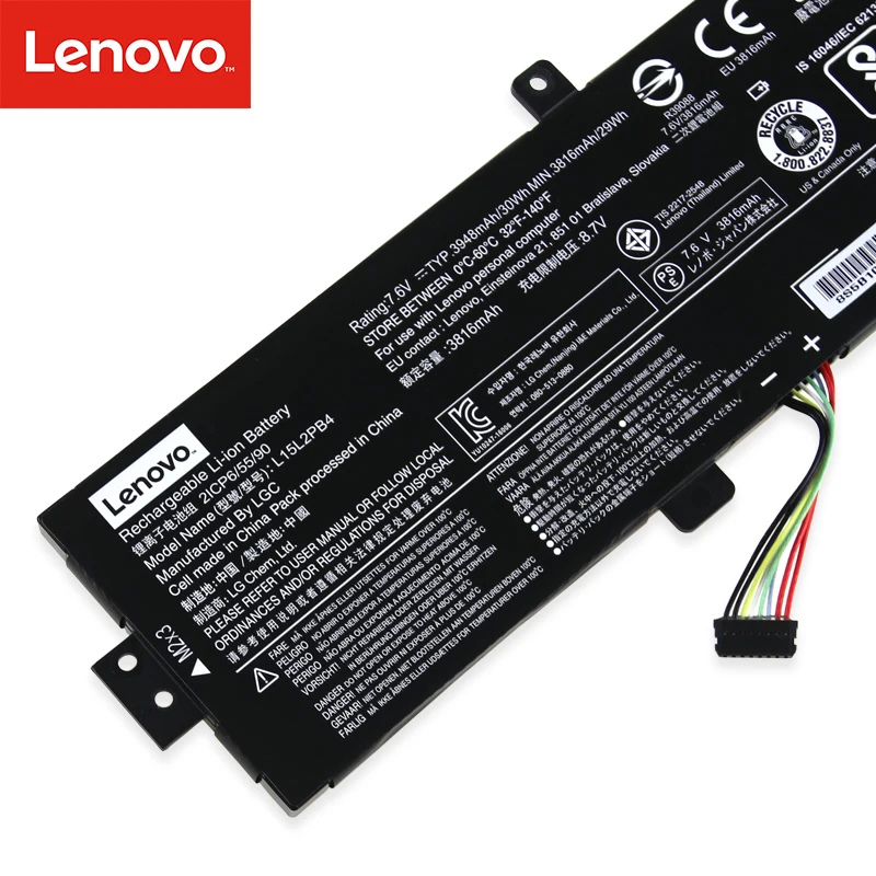 Ноутбук аккумулятор для Lenovo IdeaPad 310-15ISK 310 серии 7,6 V 30Wh 3816 мА/ч, L15L2PB4